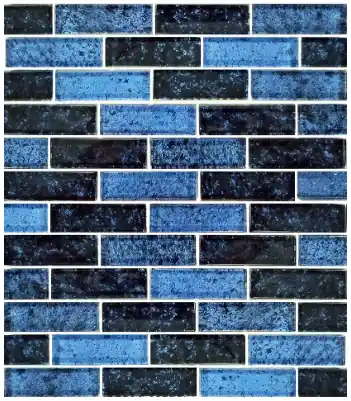 Seasonal Sale Artistry in Mosaics 1 Sq-Ft. Azure Black Glass Mosaic Tile - NF613B21