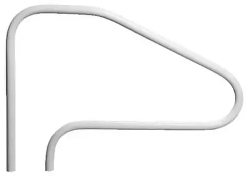 Discount Saftron 4-Bend Fully Reinforced Return to Deck Mount Figure-4 Hand and Grab Rail with Escutcheons, White - RTD-448-W