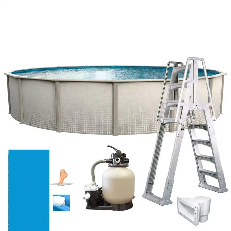 Cheap Weekender 15' x 48" Round Complete Above Ground Pool Package